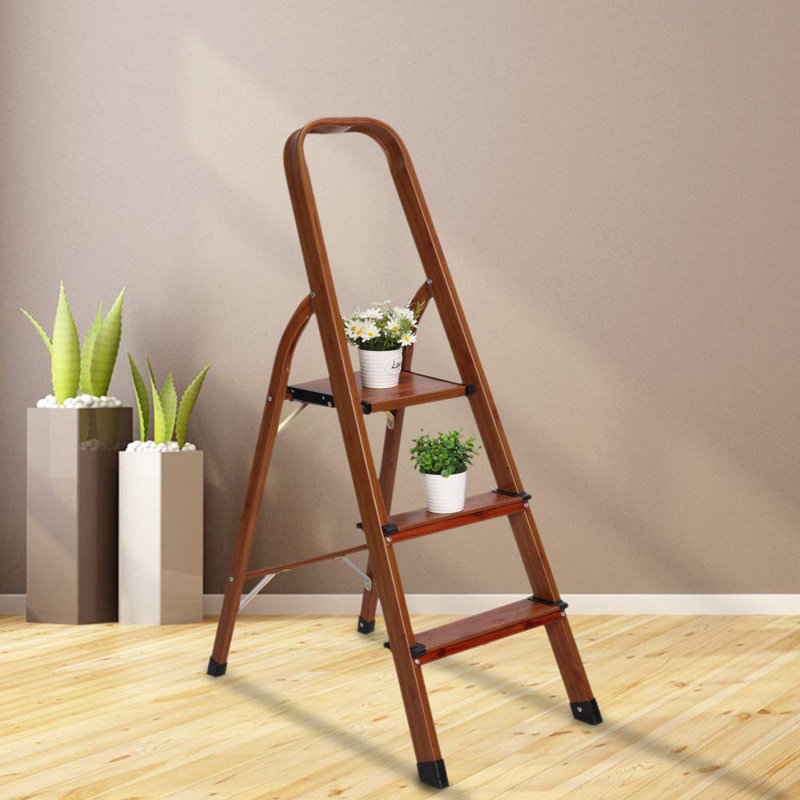 WFX Utility™ Sydney 5.51 ft Wood Step Ladder with 300 lb. Load Capacity Wayfair